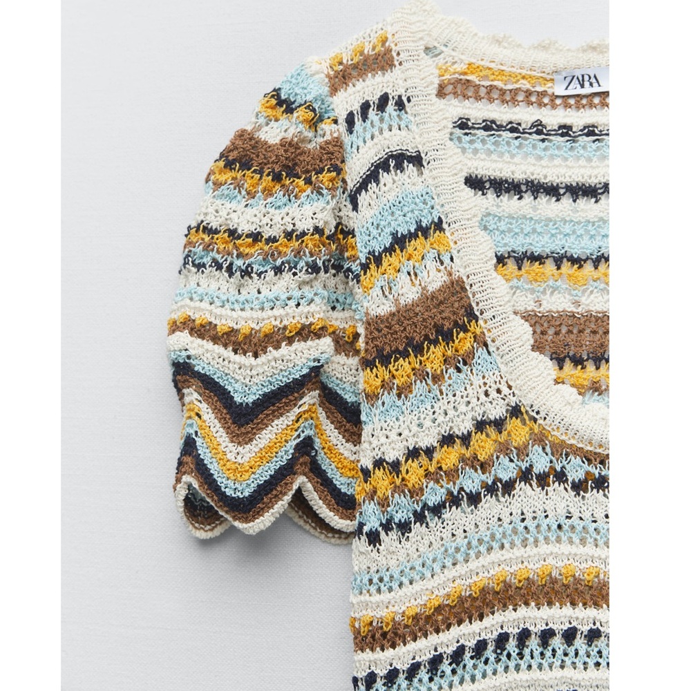 Zara LONG STRIPED KNIT DRESS - Picture 5 of 10